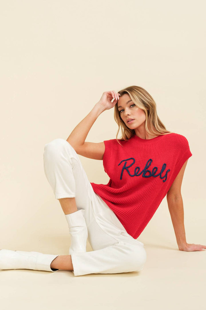 Rebels Sleeveless Sweater Top