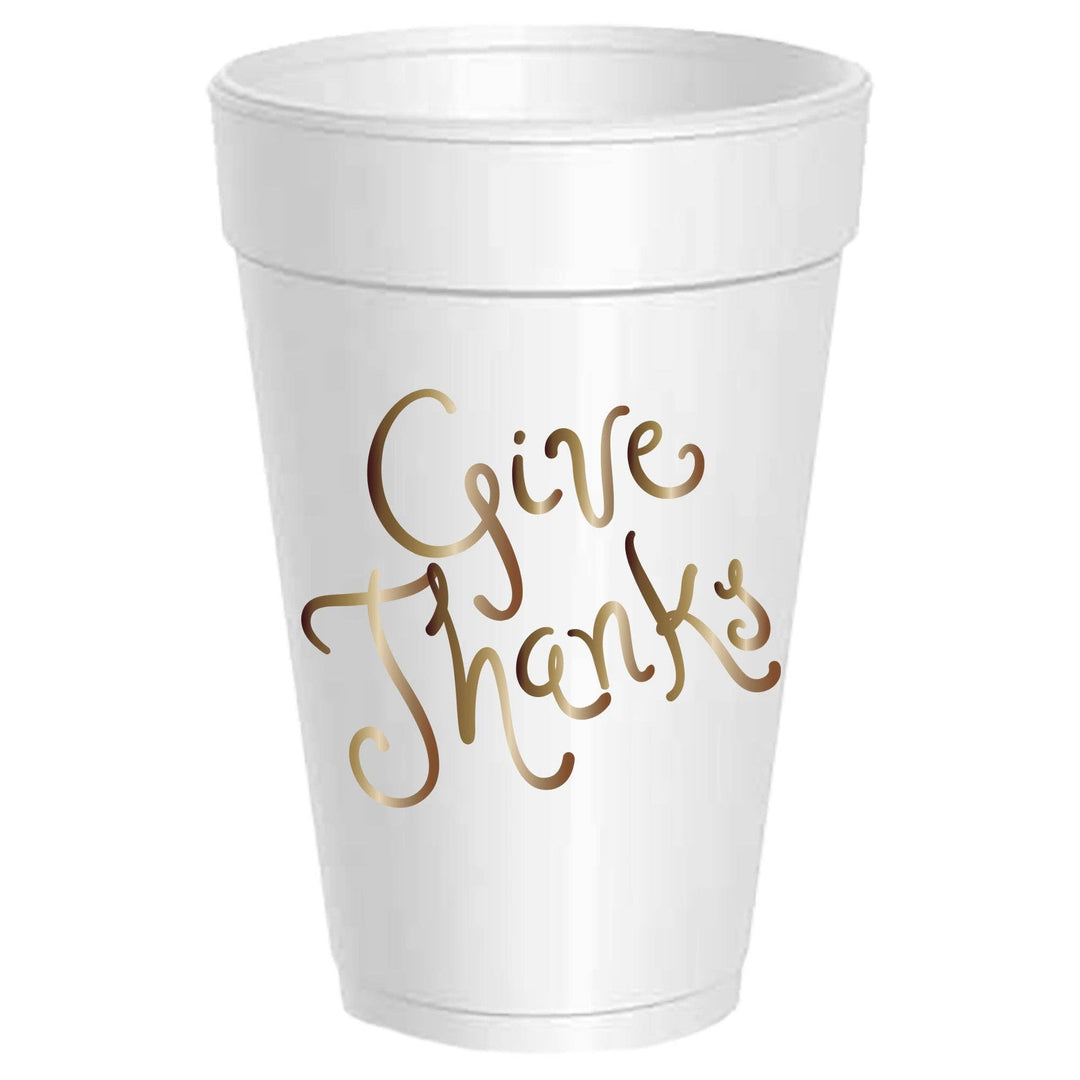 Give Thanks Swirly Styrofoam Cup