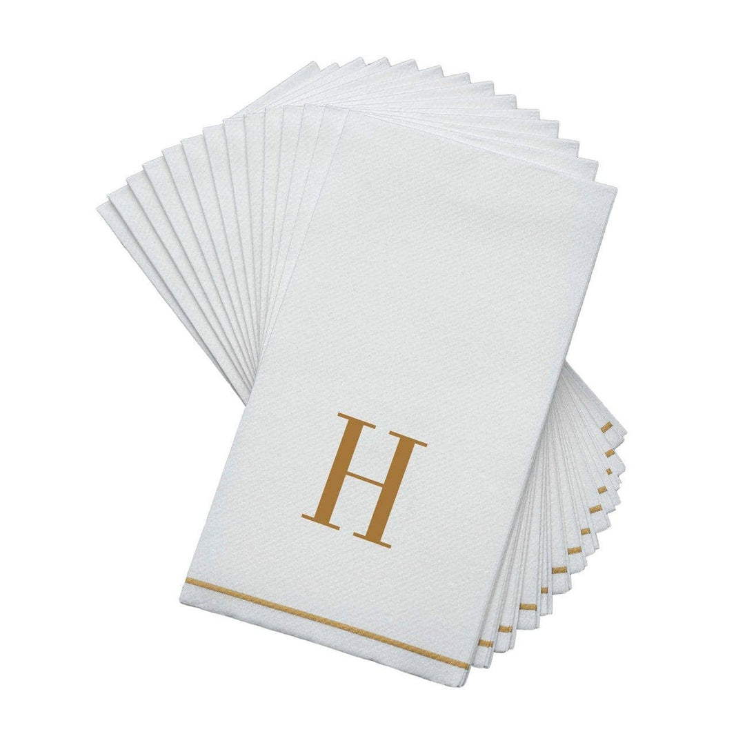 H Gold Monogram Guest Napkins