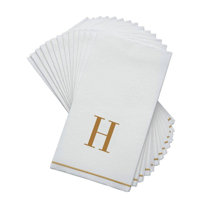 H Gold Monogram Guest Napkins