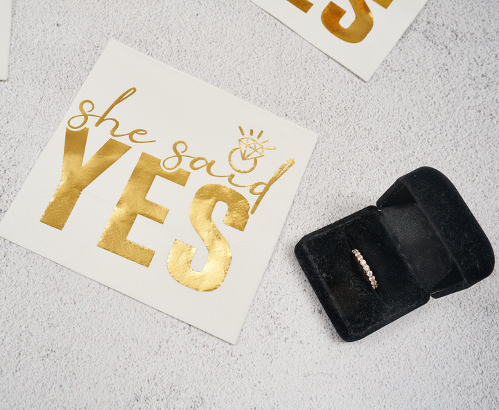 She Said Yes Cocktail Napkins