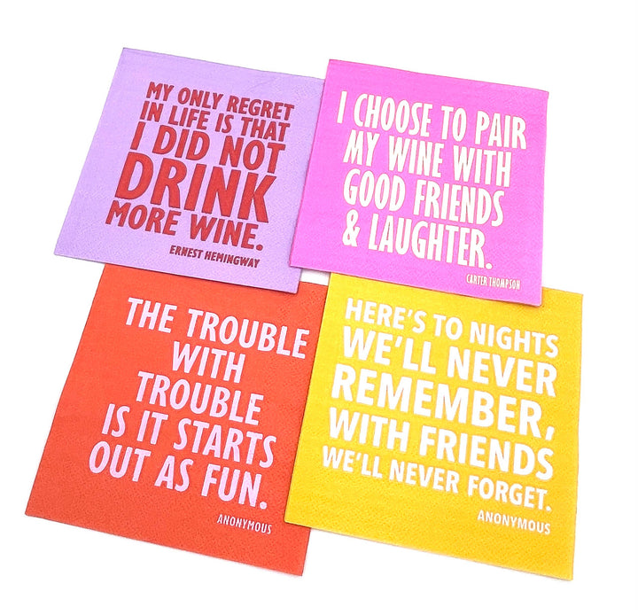 Funny Wine & Friends Cocktail Napkins