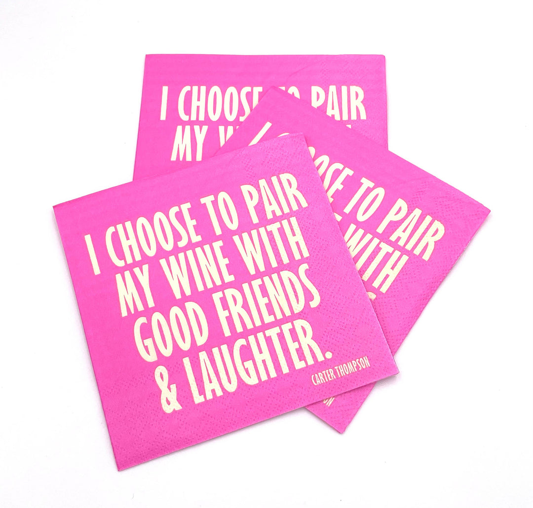 Funny Wine & Friends Cocktail Napkins