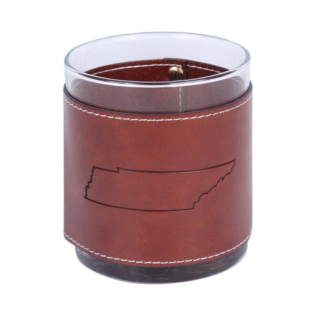 Tennessee Faux Leather Rocks Glass