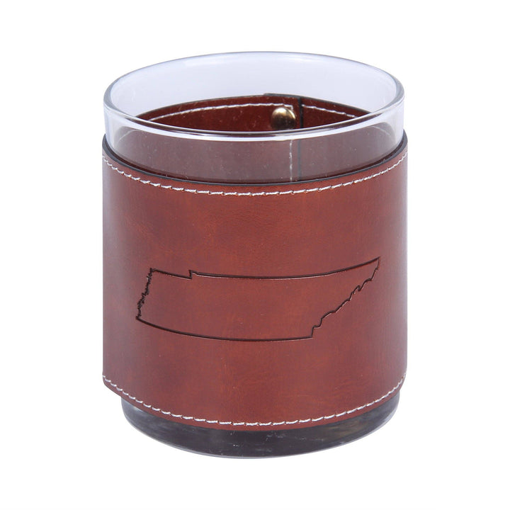 Tennessee Faux Leather Rocks Glass