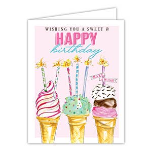 Wishing You A Sweet Birthday Ice Cream Candles Greeting Card