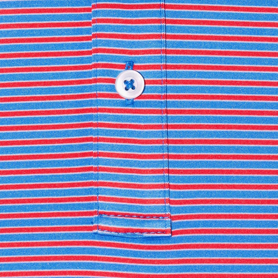University Stripe Polo | Red & Blue