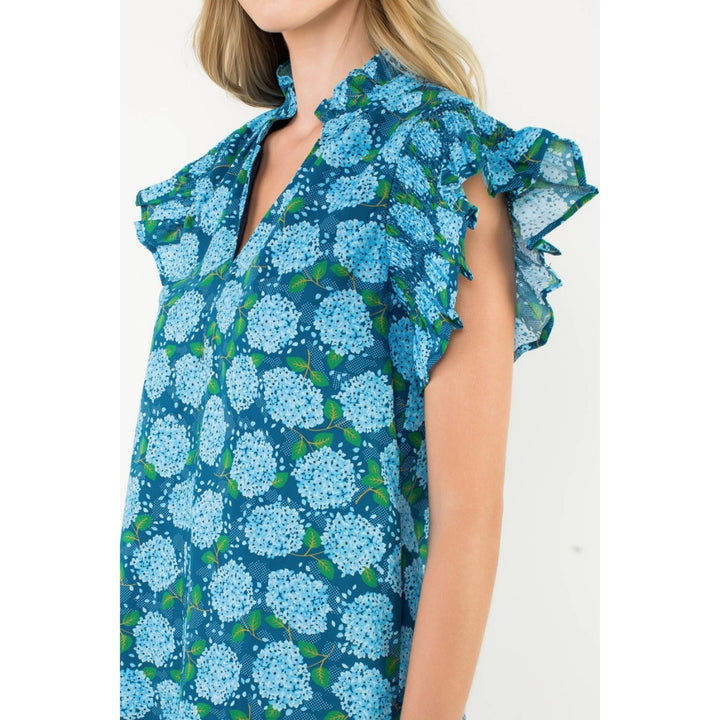 Hydrangea Flower Print Dress