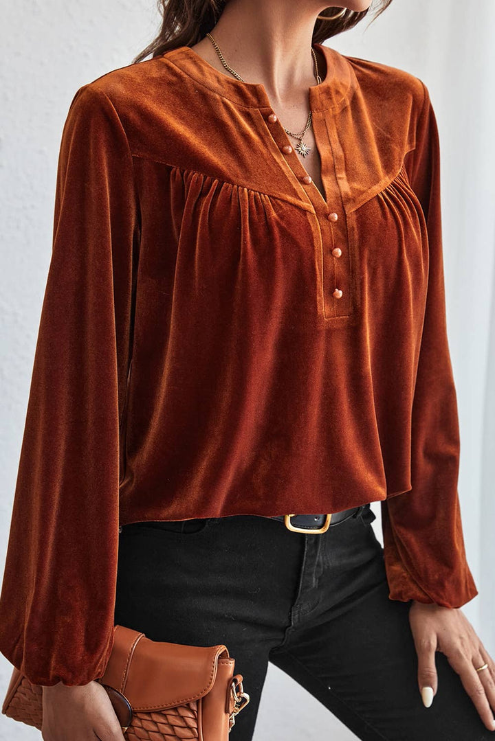 Orange Velvet Top