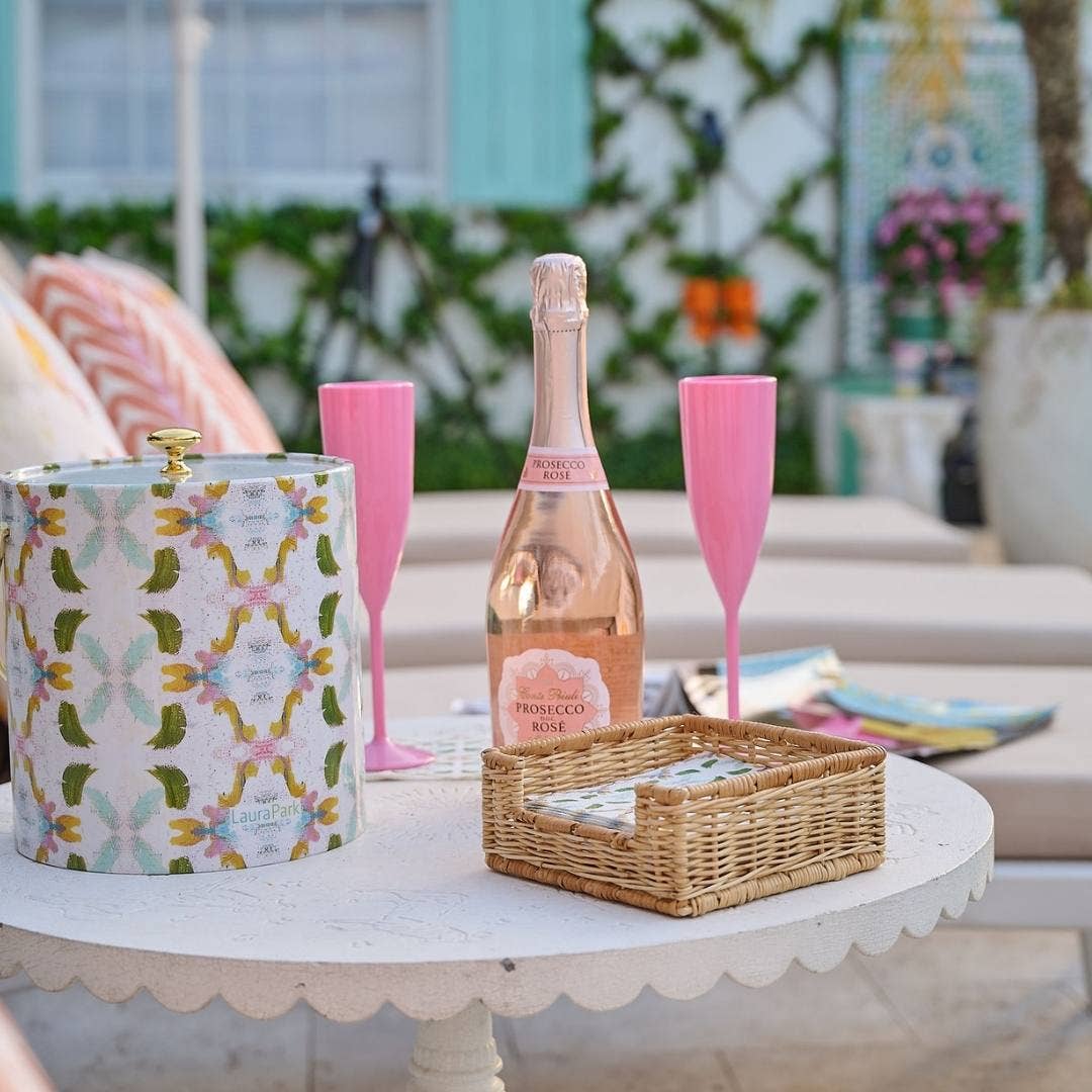 Garden Party Pink Scalloped Acrylic Champagne Flutes