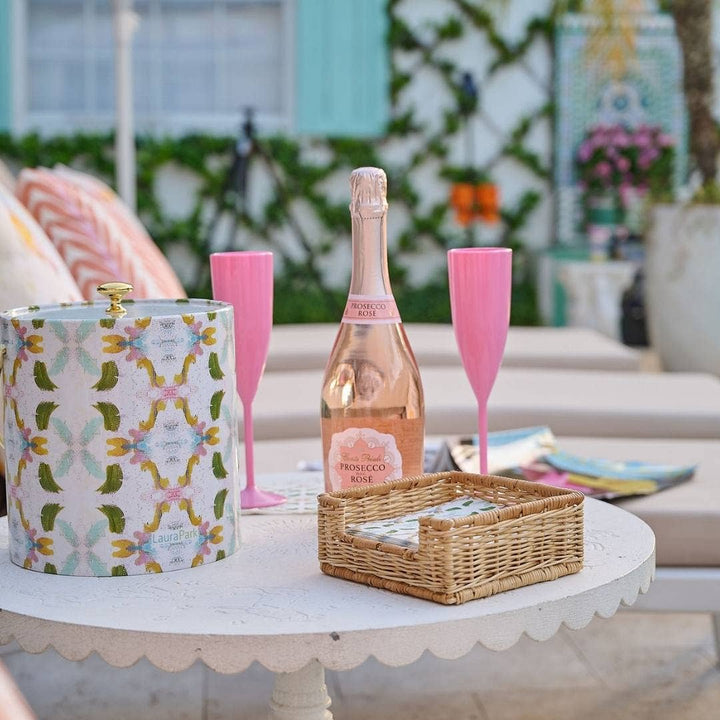 Garden Party Pink Scalloped Acrylic Champagne Flutes