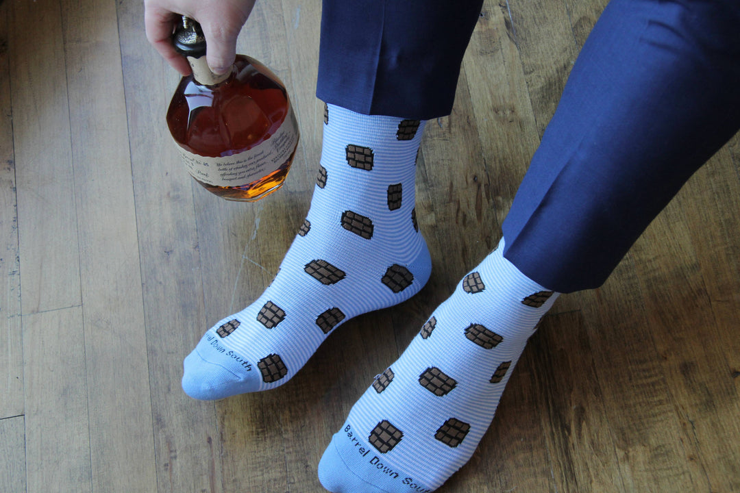 Light Blue Stripe Bourbon Barrel Socks