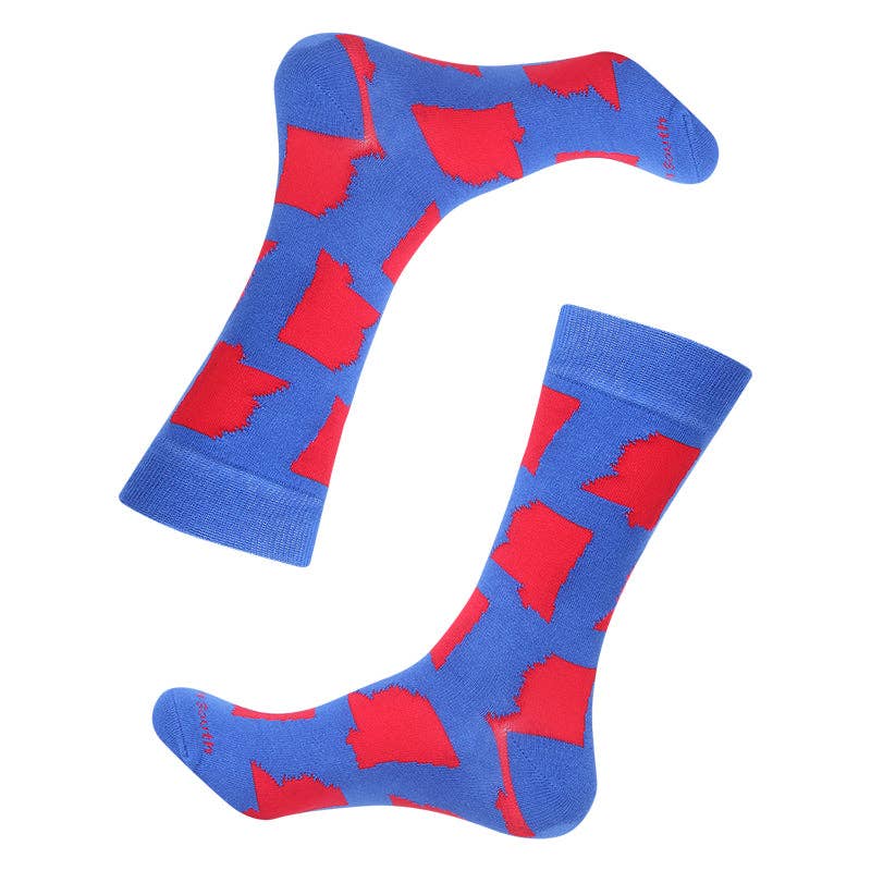 Blue/Red Mississippi State Shape Socks