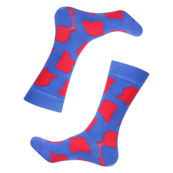 Blue/Red Mississippi State Shape Socks