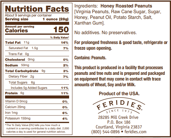 Honey Roasted Virginia Peanuts | 9oz
