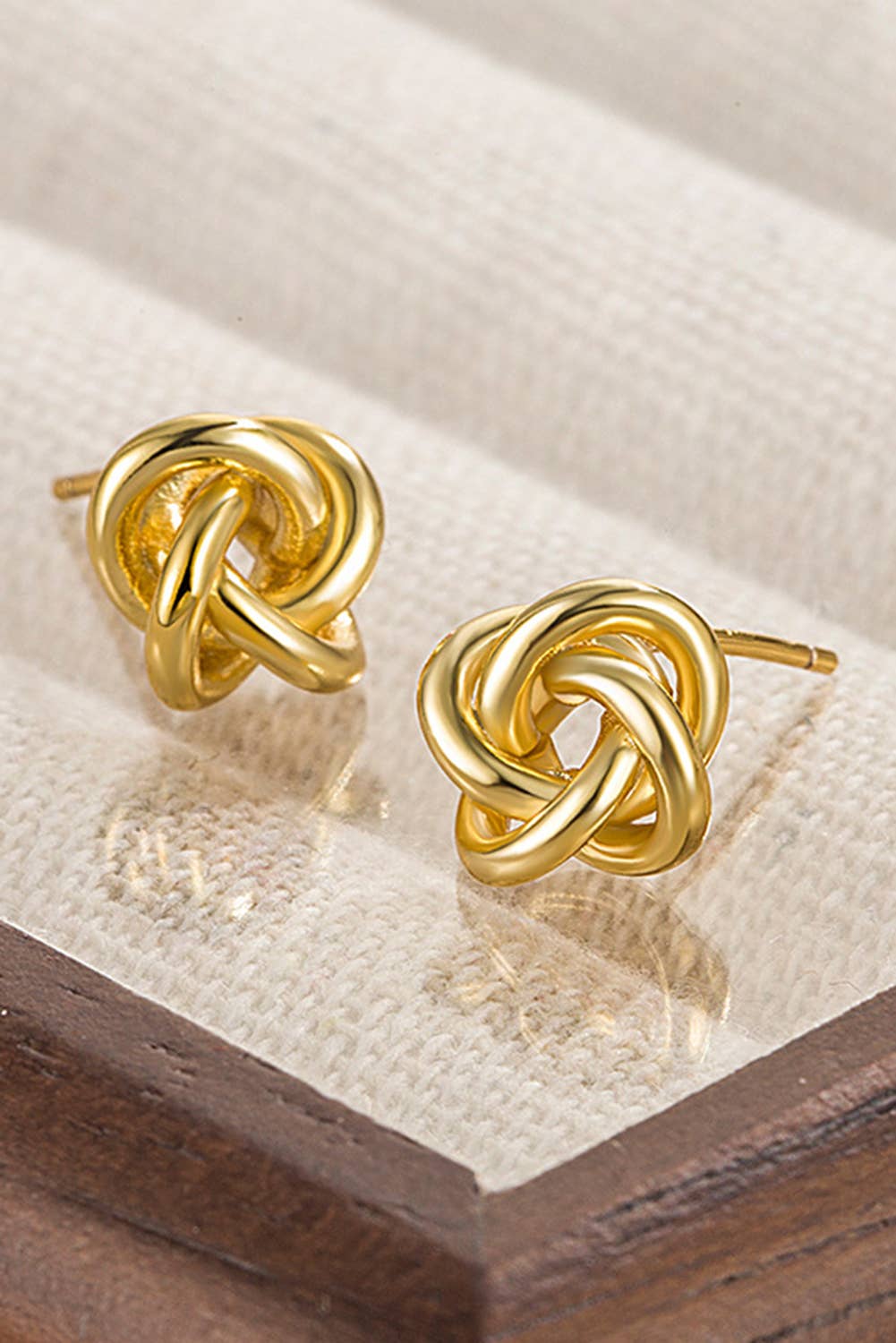 Knotted Plated Stud Earrings