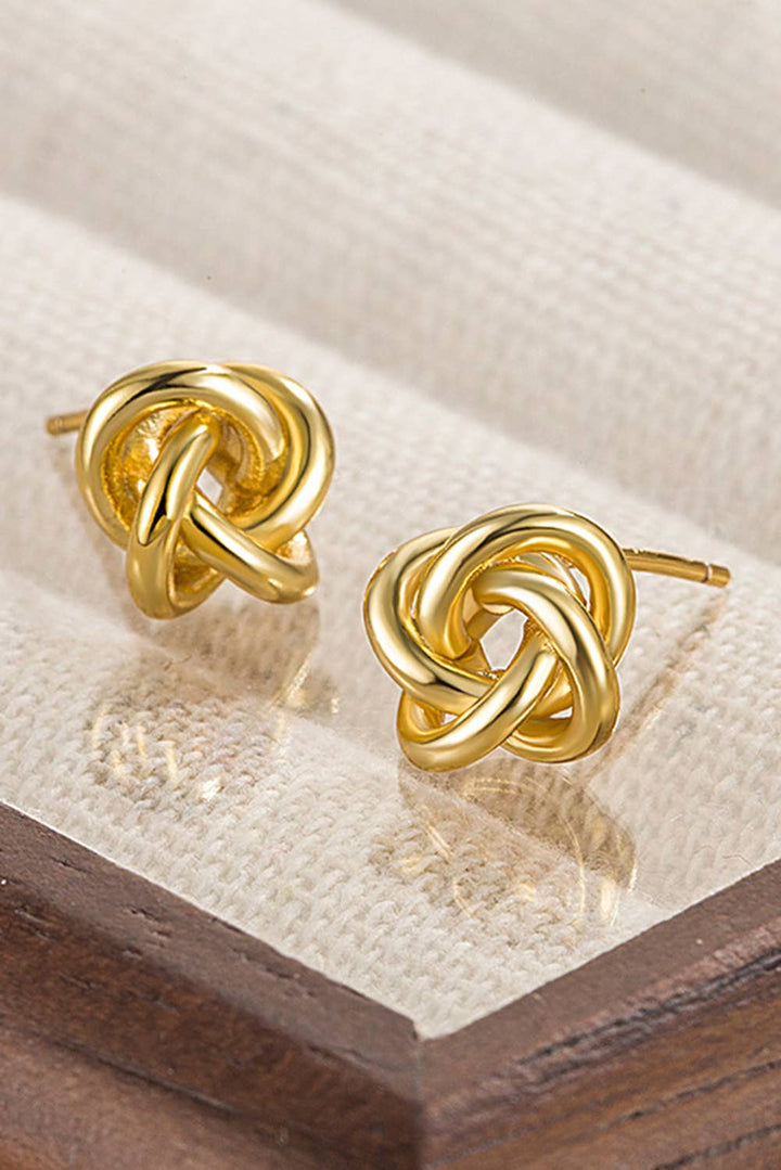 Knotted Plated Stud Earrings