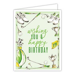 Wishing You A Happy Birthday Golf Icons Greeting Card