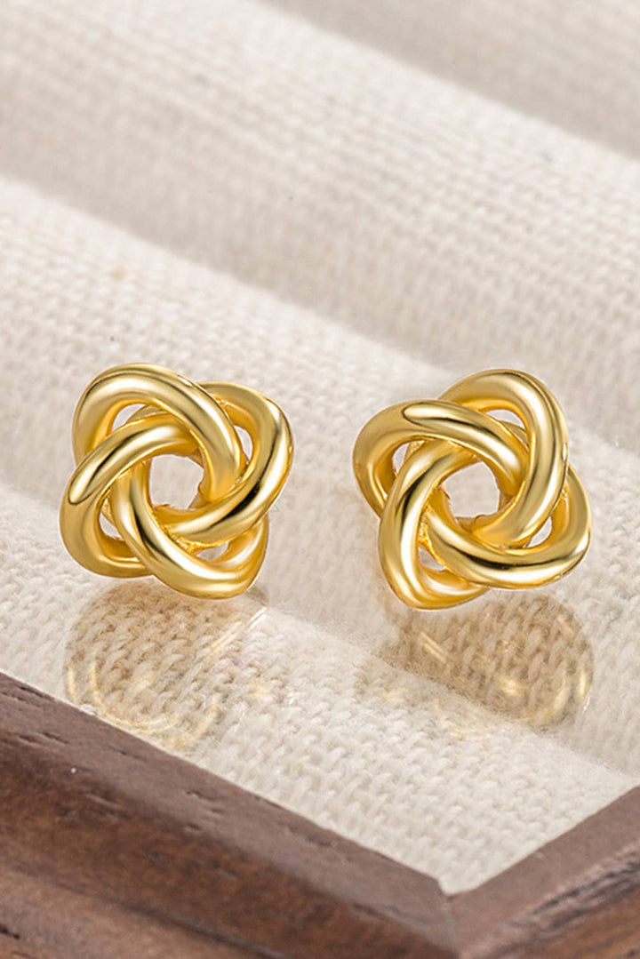 Knotted Plated Stud Earrings