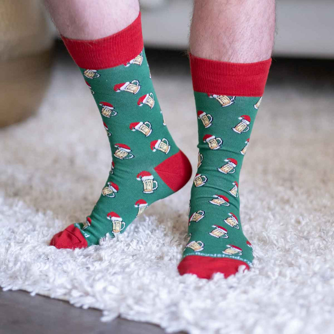 Men's Christmas Beer Cheers Socks - One Size