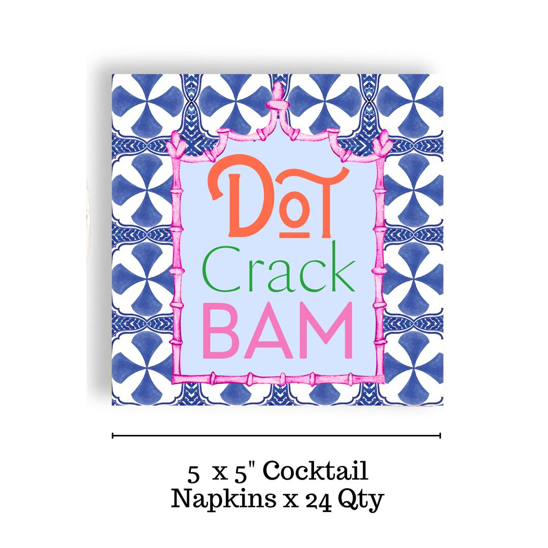 Mahjong Blue Tile Cocktail Napkin