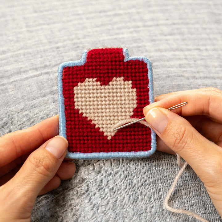 Heart Needlepoint Keychain Kit