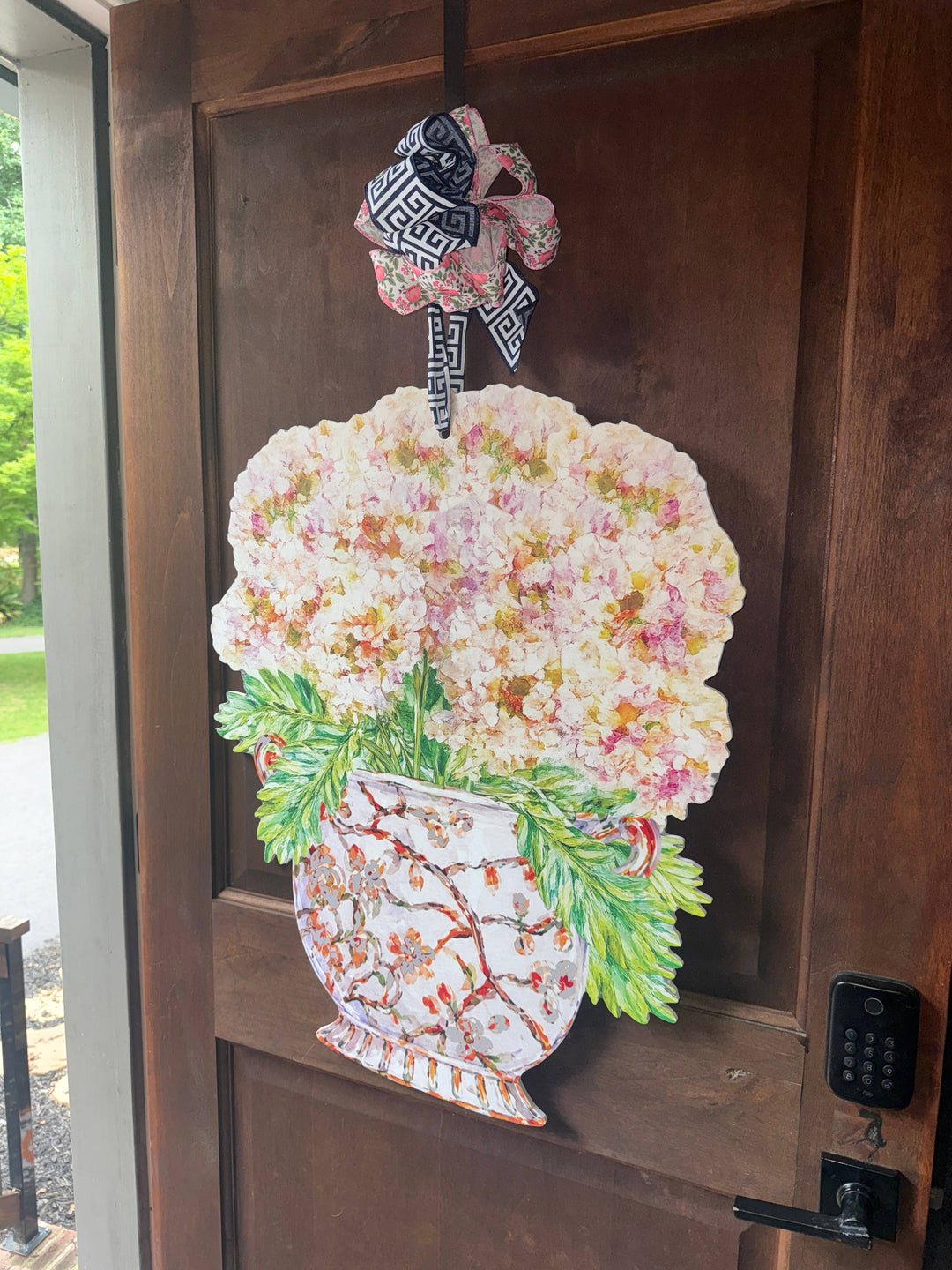 Hydrangeas Ginger Jar Door Hanger