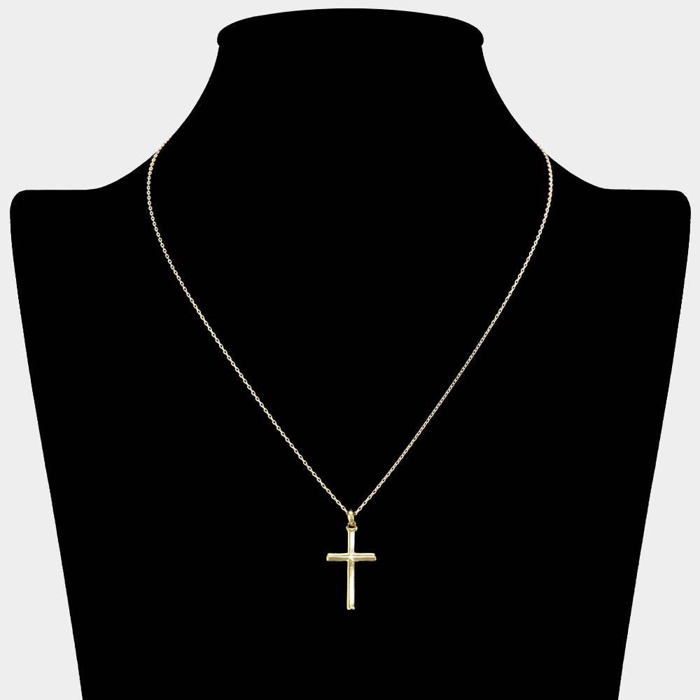 Gold Dipped Cross Pendant Necklace