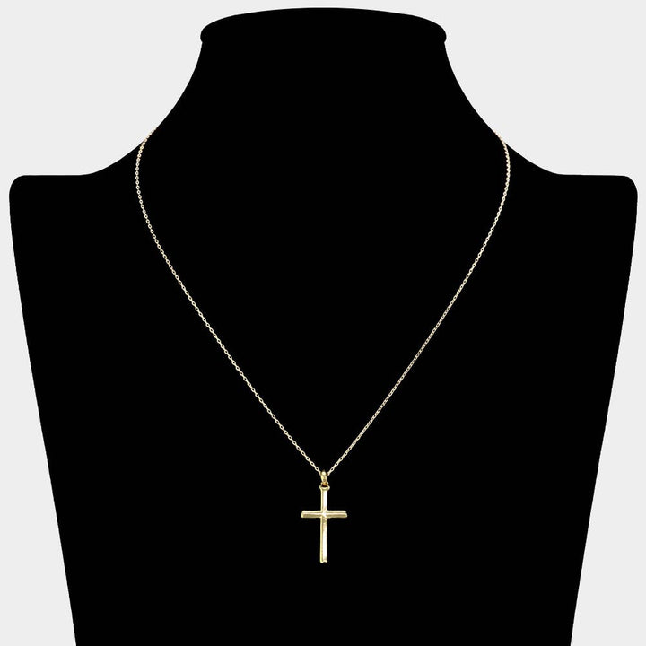 Gold Dipped Cross Pendant Necklace