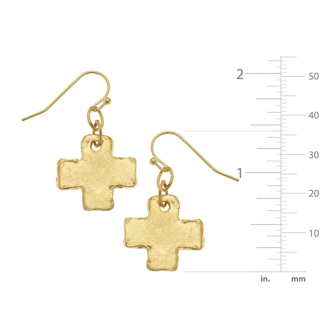Gold Cross Earrings