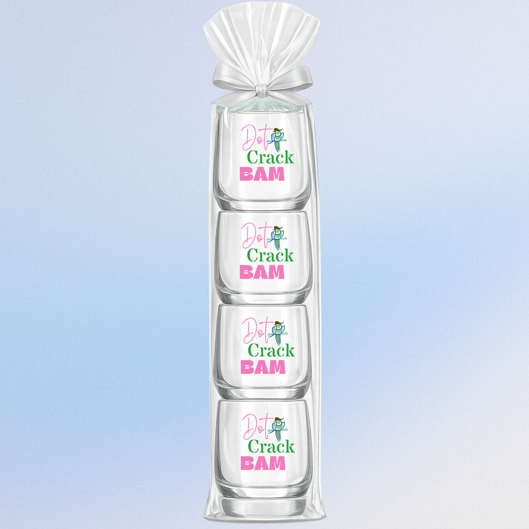 "Dot Crack Bam" Mahjong Wine Glasses