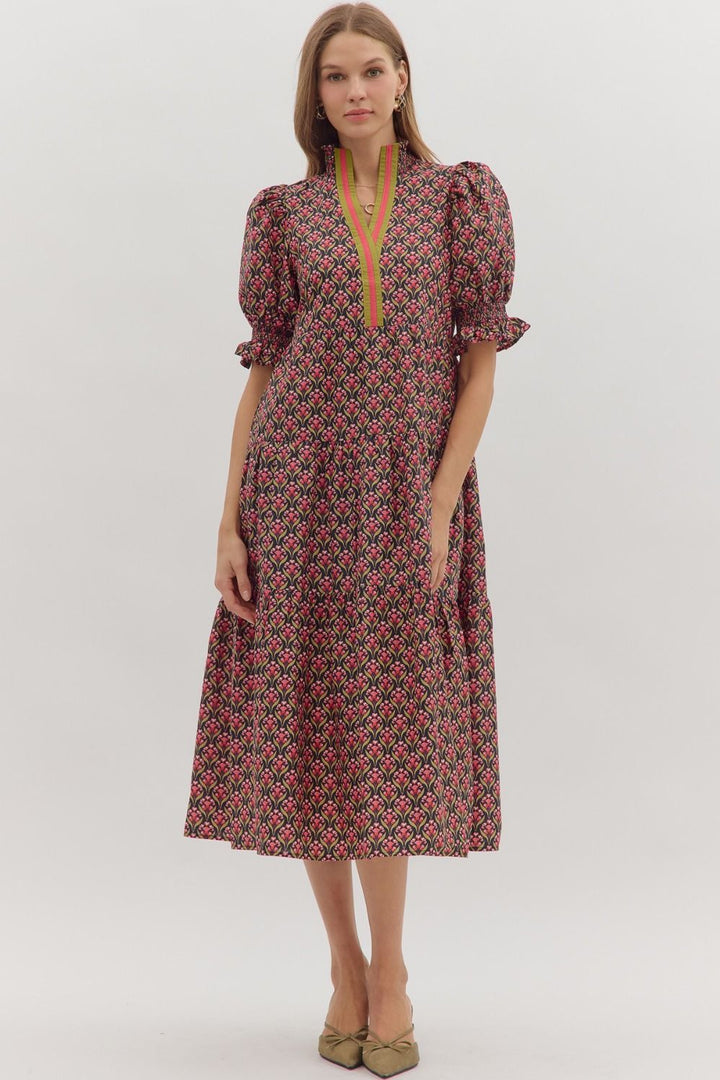 Natalie Block Print Dress