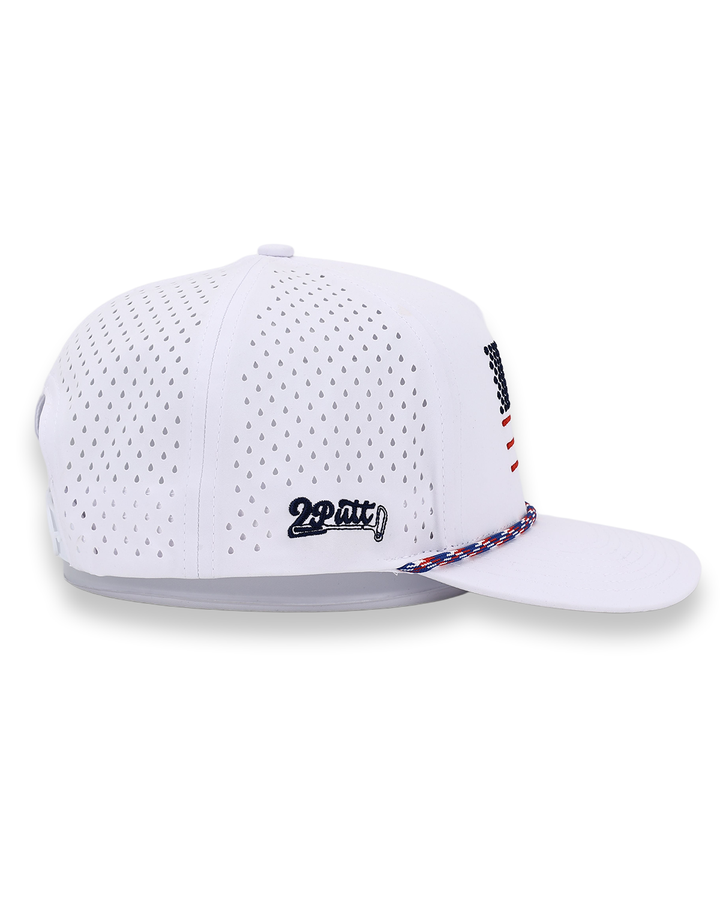 American Flag Rope Flat Bill Hat