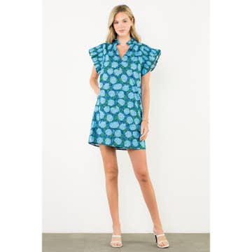 Hydrangea Flower Print Dress