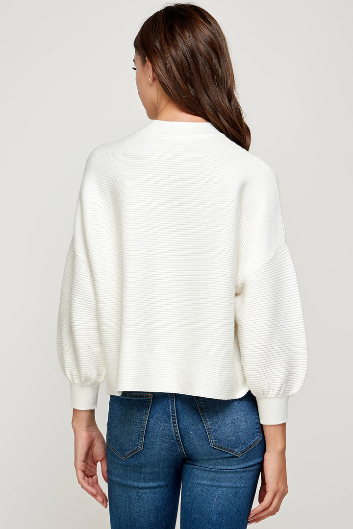 Balloon Sleeve Ivory Sweater