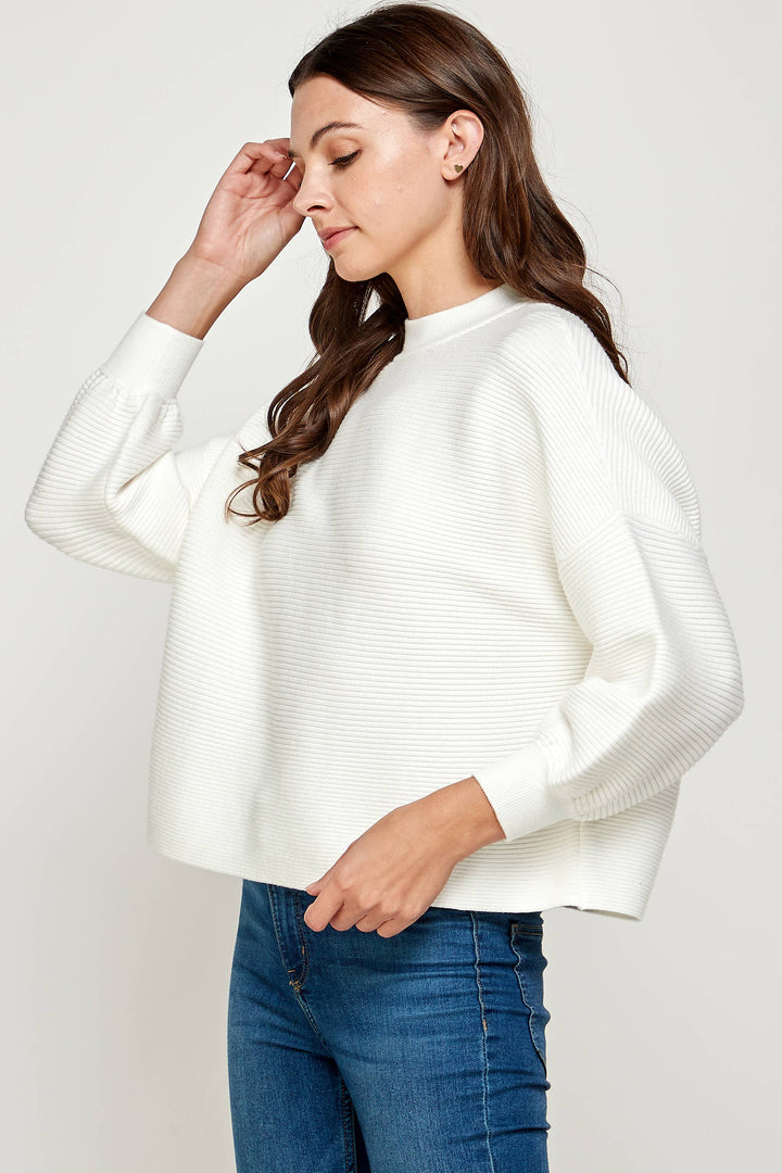 Balloon Sleeve Ivory Sweater