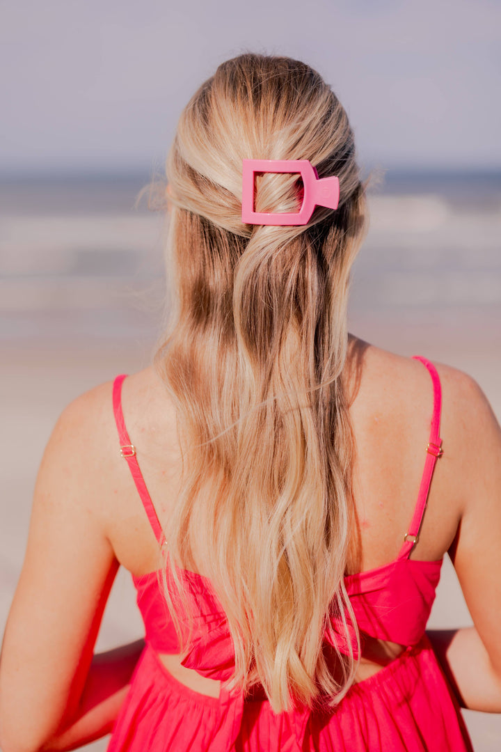 Square Flat Hair Clip | Small | Paradise Pink