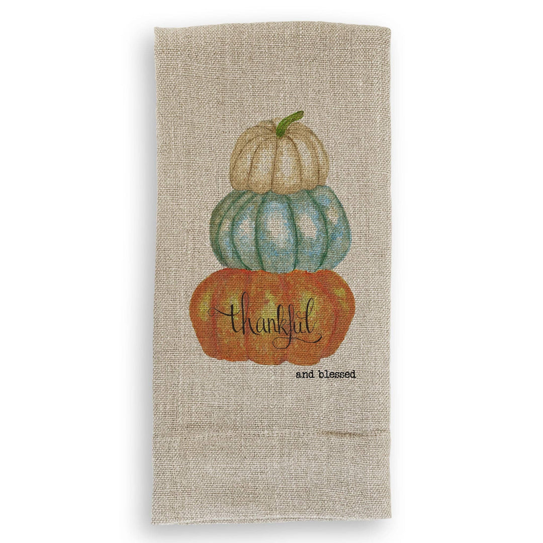 Thankful and Blessed Pumpkin Tea Towel