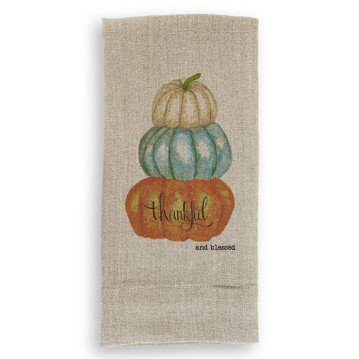 Thankful and Blessed Pumpkin Tea Towel