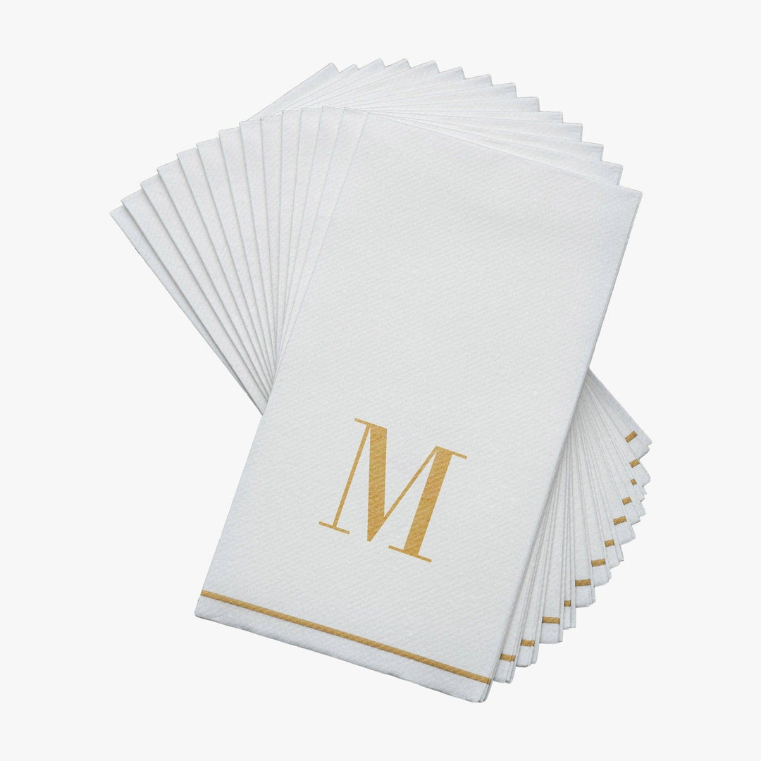 M Gold Monogram Guest Napkins