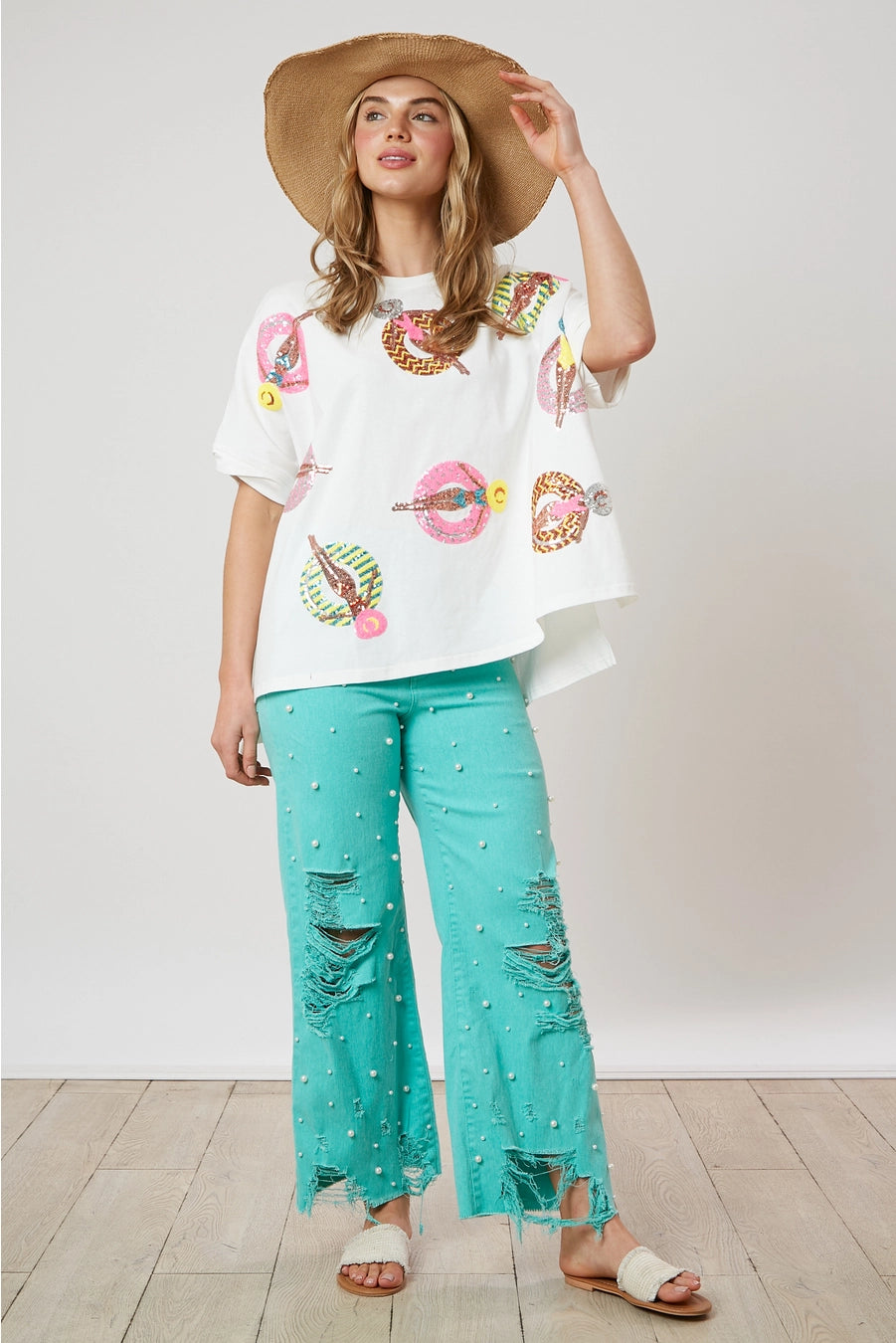 Sequin Pool Tube Short Sleeve Tee