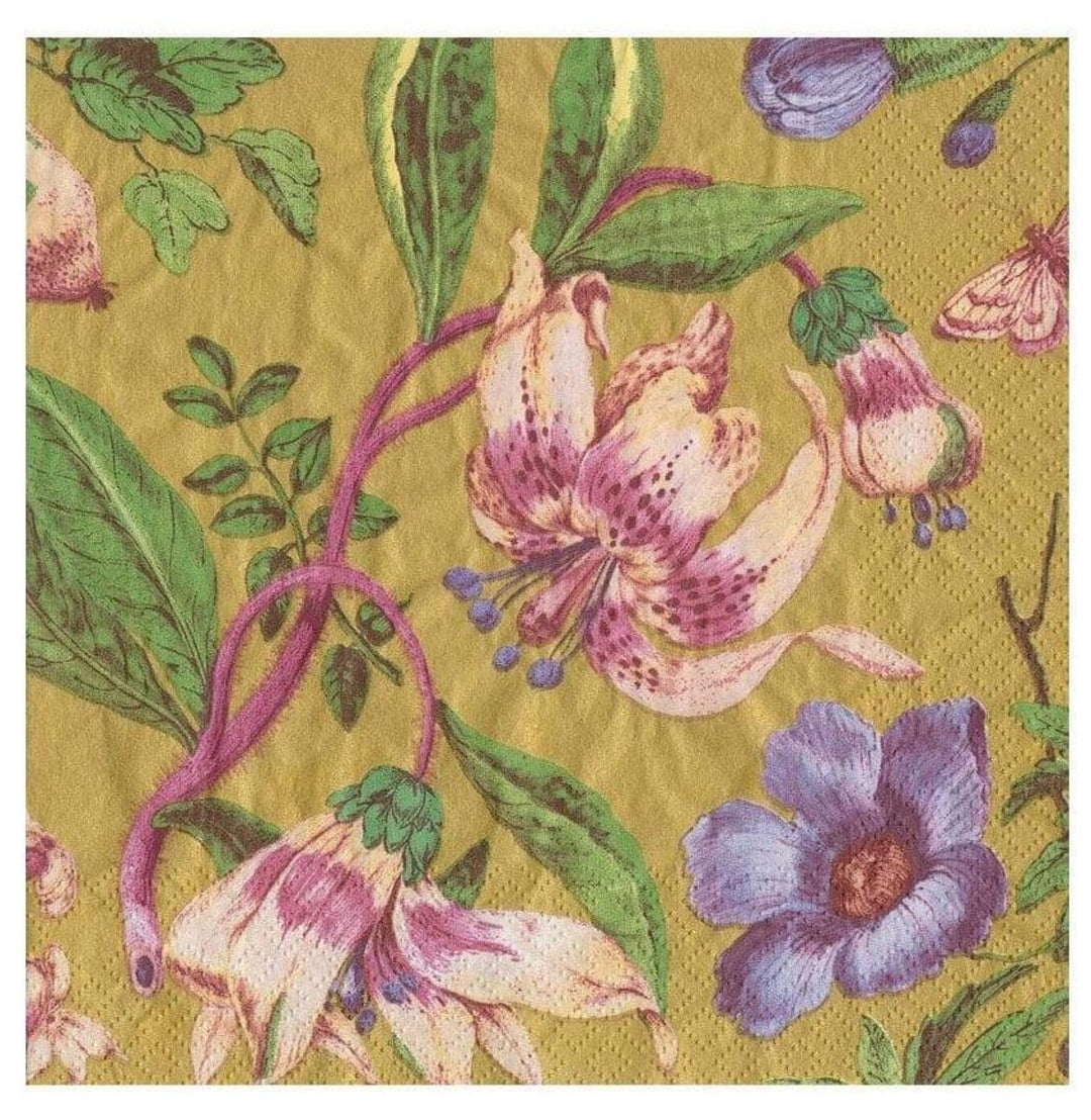 Porcelain Gold Blooms Napkin