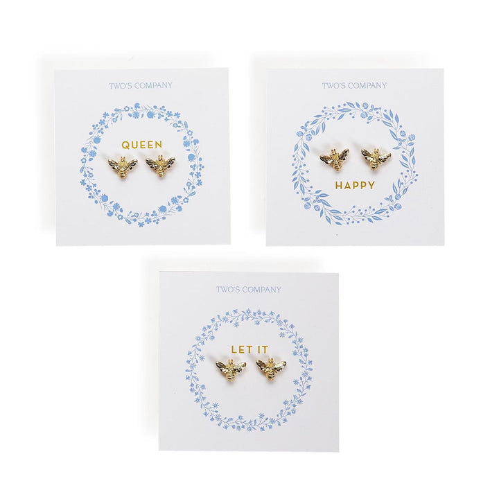 Bee Earrings with Saying