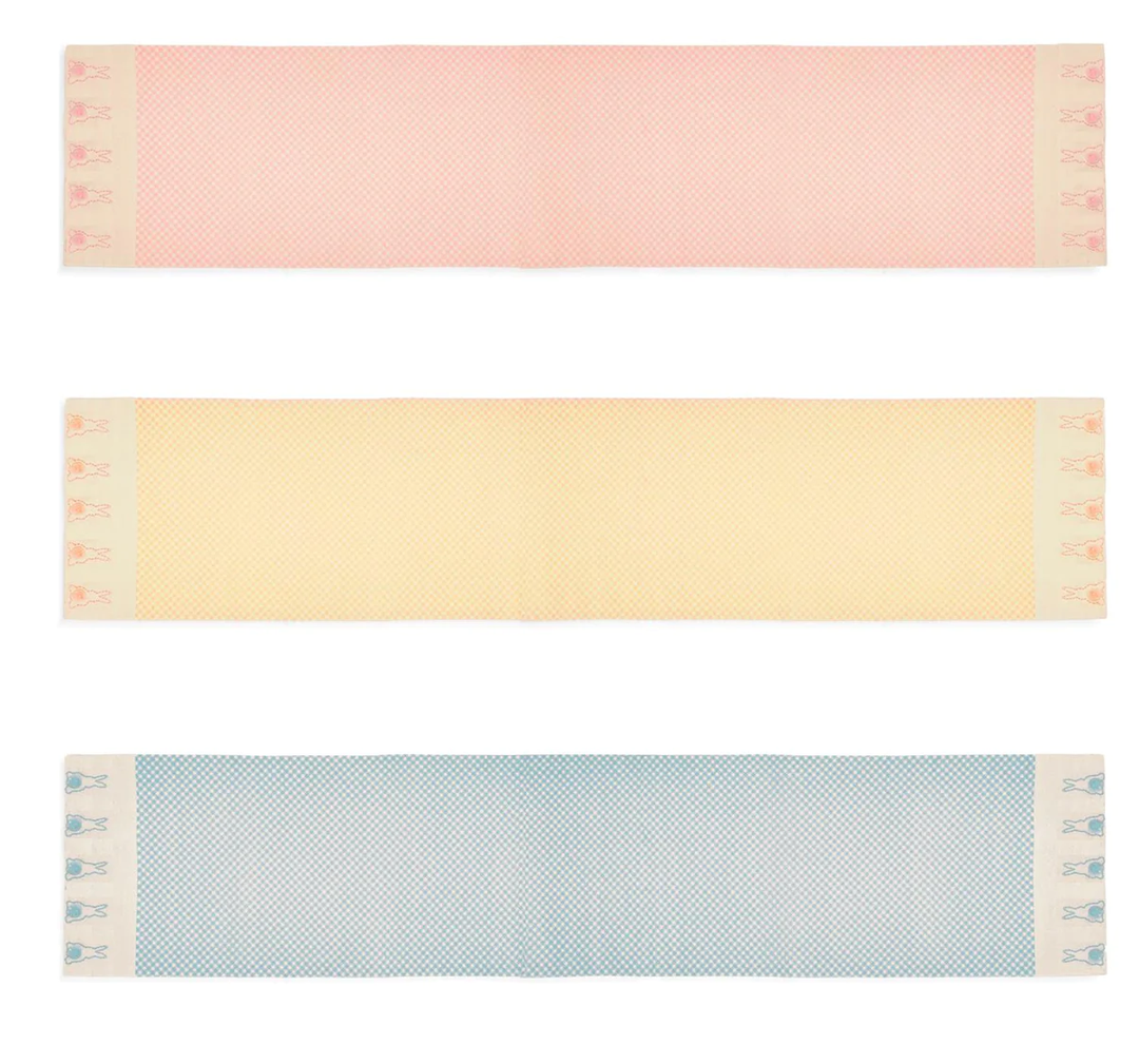 Cottontail Table Runner with Bunny/Pom Pom Accents