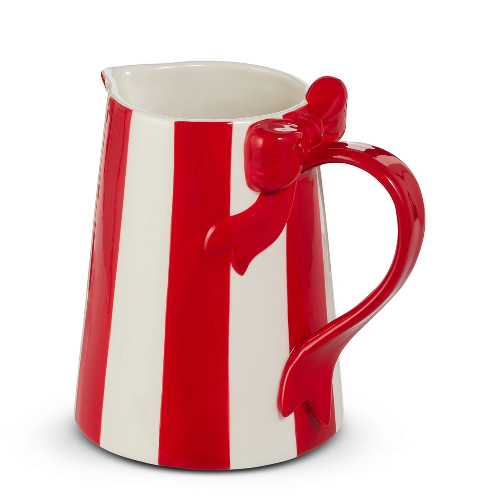 Tall Striped Bow Pitcher