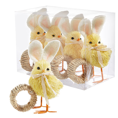 Chick with Bunny Ears Napkin Rings (Set of 4)