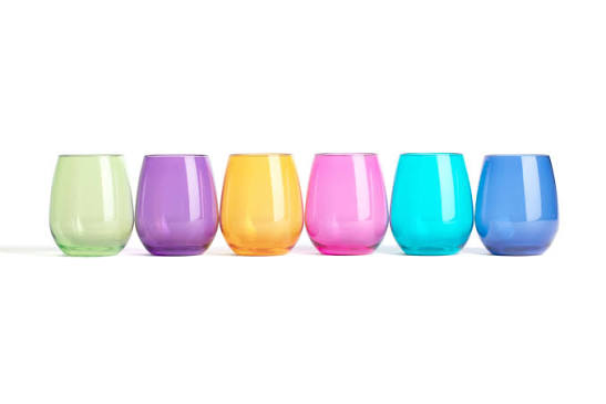 Color Acrylic Stemless Wine Glasses