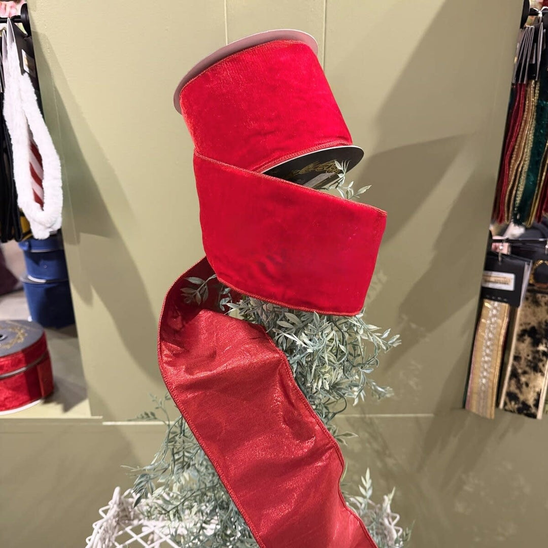 John Mark Red Velvet Ribbon | 4"x10yd