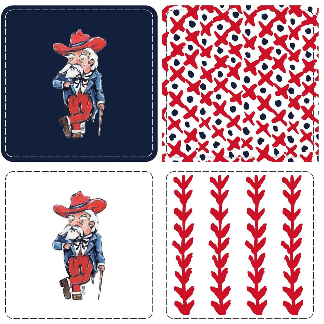 Game Day Rebel Coasters Set/4
