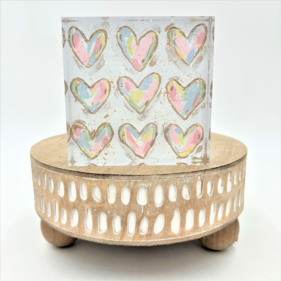 All the Hearts Acrylic Block